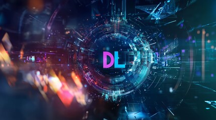 Wall Mural - futuristic abstract digital background with vibrant light effects
