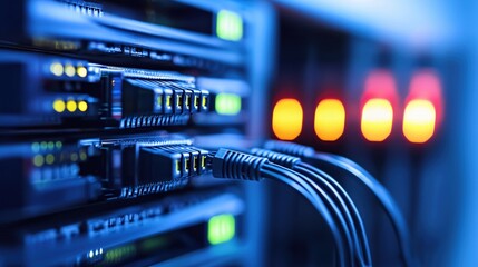 Data Center Server Rack Network Cables Technology Infrastructure
