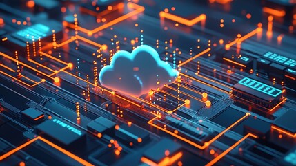 Cloud Computing Digital Network Data Technology Abstract