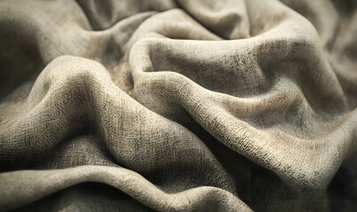 Wall Mural - Beige fabric texture, draped folds, soft light, subtle background, design resource