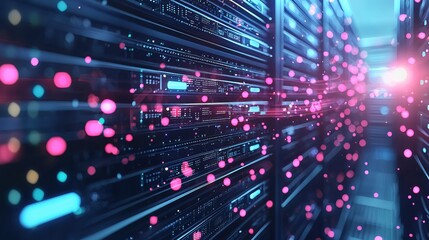 Poster - Futuristic Server Room Data Center Network Technology