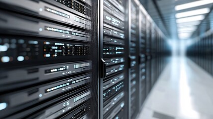 Fototapete - Modern Data Center Server Room Technology Infrastructure