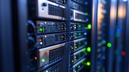 Poster - Modern Data Center Server Racks Technology Network Infrastructure
