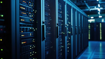 Poster - Modern Data Center Server Room Technology Network Infrastructure