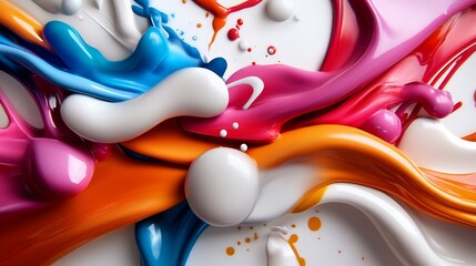 Wall Mural - Abstract Colorful Paint Swirls: A Vibrant Symphony of Hues