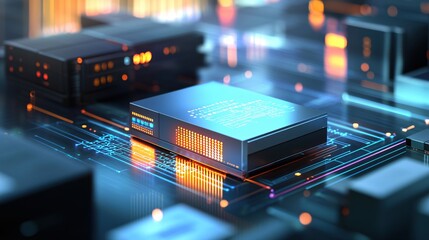 Futuristic Technology Server Data Center Network  High Tech Digital Innovation