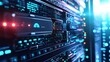 © Smoky - Futuristic Server Rack Data Center Technology Network Lights