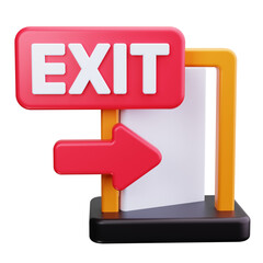 Wall Mural - emergency exit 3d render icons