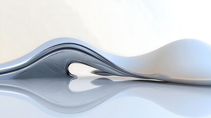 Abstract White And Grey Sculpted Wave Form