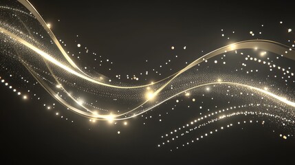 Wall Mural - golden glittering waves abstract background design