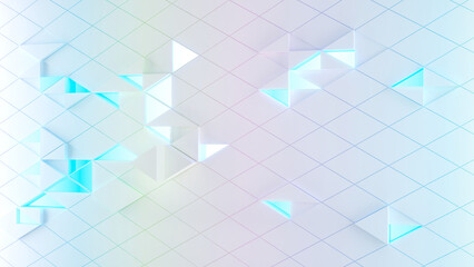 Wall Mural - triangle pattern on diamond shape background,science and technology concept,neon light,3d rendering