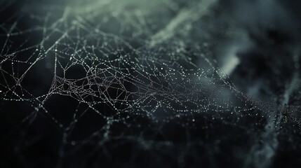 Dew-Kissed Spiderweb: A Nocturnal Tapestry