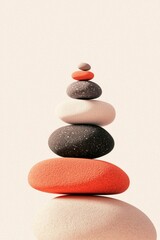 Sticker - Balanced Stones Create a Serene Stacking Arrangement