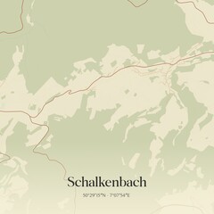  Vintage map of Schalkenbach, Germany.