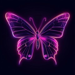 Wall Mural - Neon butterfly graphic design