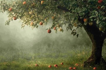 Wall Mural - apple tree in the morning