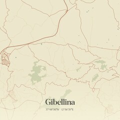 Wall Mural - Vintage map of Gibellina, Italy.