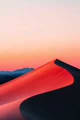 Wall Mural - Crimson Sand Dune Against a Sunset Sky