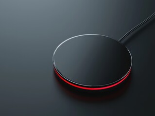 Spoon with a glowing red light on its surface against a plain background