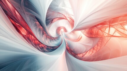 Wall Mural - abstract swirling fractal art with red and blue hues.