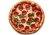 © MheeP - Classic salami pizza with rich tomato sauce.