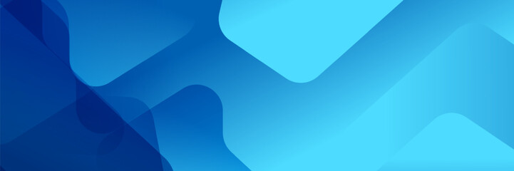 Wall Mural - abstract blue fluid gradient geometric banner design background.