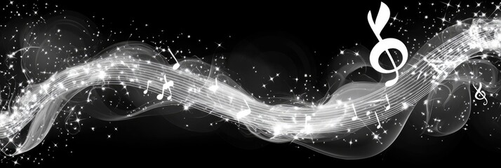 Abstract musical notes swirl design. Background use for music events