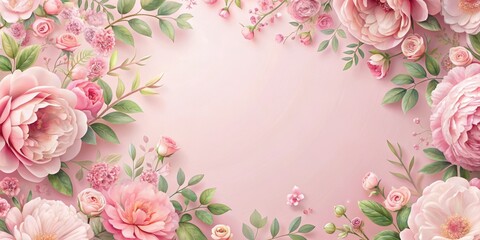  Soft pink floral wallpaper, pink pastel background
