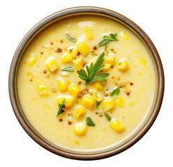 Wall Mural - Soup with corn isolated on transparent background