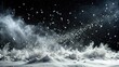 © Praphunsak - Heavy snowfall with strong winds on black background