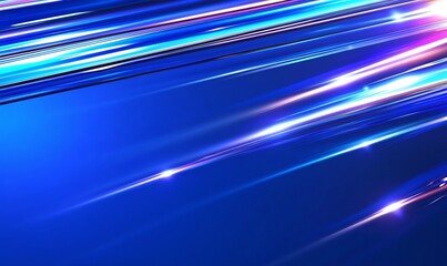 Poster - Abstract blue light streaks, dynamic energy, dark background, technology design