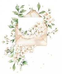 Canvas Print - Elegant floral envelope illustration