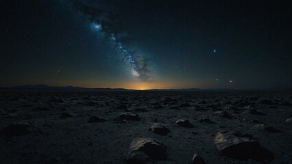 Wall Mural - Starry night sky ablaze with an aurora borealis over the sea at sunrise