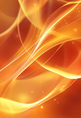 Wall Mural - Trendy summer fluid gradient background, colorful gold-orangefarbener Farbverlaufshintergrund mit Wellenelementen und Leuchteffekten, abstraktes