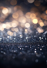 Wall Mural - shimmering christmas texture: glittering abstract bokeh background in white and silver