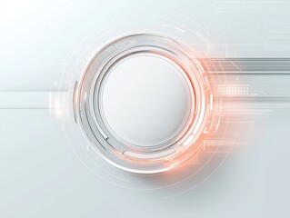 Aufkleber - future, digital , circle, ui abstract background, white color, white color