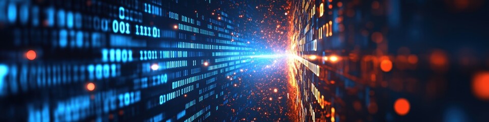 Aufkleber - Digital background perfect for tech processes, neural networks, artificial intelligence, data transfer and security, ai generated background for digital storage, multimedia presentations