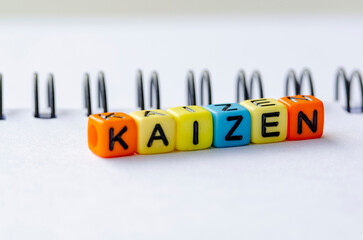 Canvas Print - KAIZEN text on colorful plastic alphabet continuous process improvement