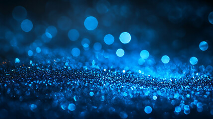Wall Mural - abstract background with vivid blue glitter and defocused twinkly lights blue luxury glitter and bok
