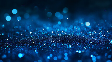 Wall Mural - abstract background with vivid blue glitter and defocused twinkly lights blue luxury glitter and bok
