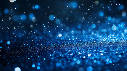 Wall Mural - abstract background with vivid blue glitter and defocused twinkly lights blue luxury glitter and bok