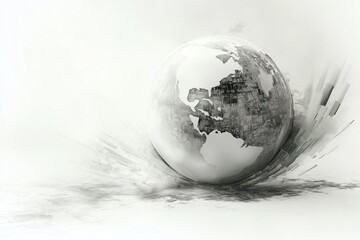 Aufkleber - digital abstract background, monitor, news, globe, security, breaking news, breaking news