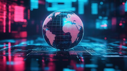 Aufkleber - digital abstract background, monitor, news, globe, security, breaking news, breaking news