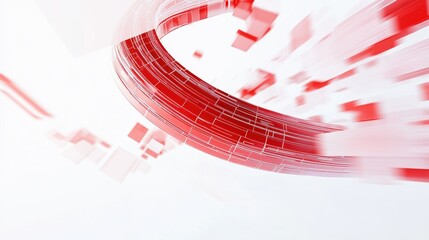 Aufkleber - Abstract background. White and red digital abstract background. Futuristic.
