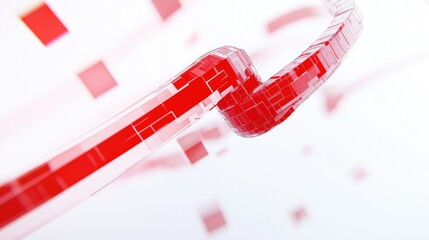Aufkleber - Abstract background. White and red digital abstract background. Futuristic.