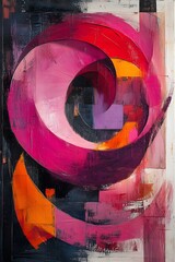 Canvas Print - vibrant geometric shapes in fluid composition