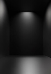 Wall Mural - dark room with a light shining on the dark room with a spotlight on the floor
