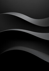 Wall Mural - abstract black wave background. black and white ripples abstract black wave banner with fluid curves