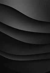 Wall Mural - abstract black wave banner with fluid curves on dark background. abstract black wave background. bla