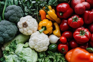 Wall Mural - Fresh colorful vegetables harvest, wooden crate background, healthy food